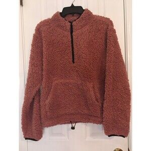 Jackson Hole outerwear pink 1/4 zip sherpa sweatshirt Women's M